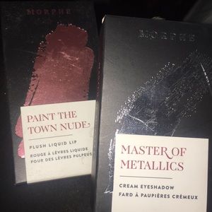 Morphe cream metallic eyeshadow and liquid lips